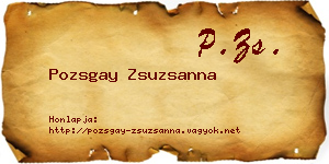 Pozsgay Zsuzsanna névjegykártya